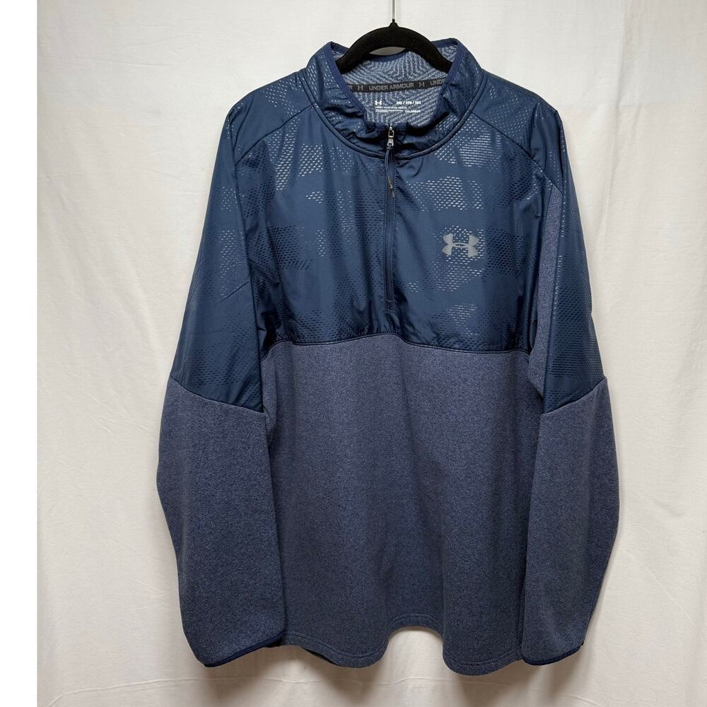 Under Armour Men's Coldgear 1/4 Zip Pullover, Navy Blue, Size 3XL